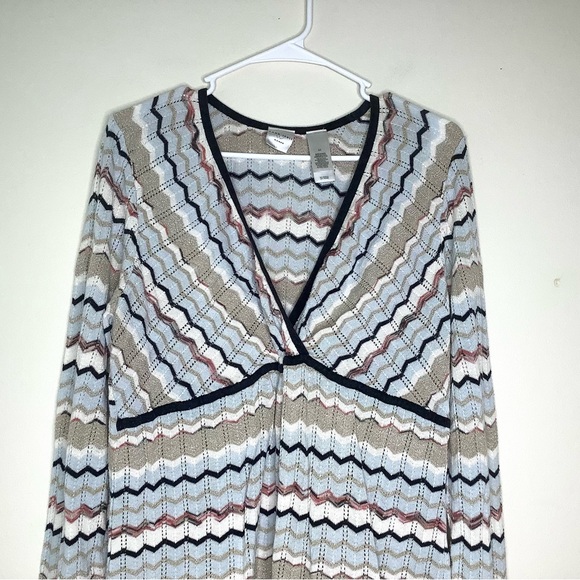 < Y2K Emma James Chevron Knit Sweater Top > - Picture 2 of 5